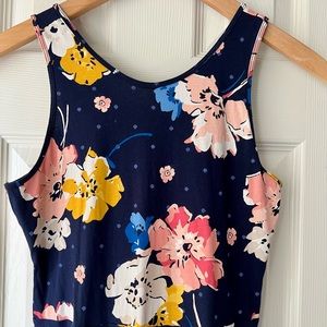 Navy floral tank dress, size 14 Girls